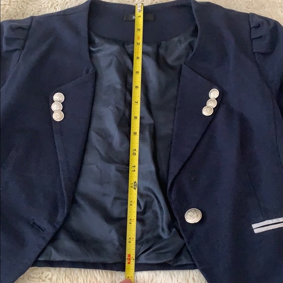 PAPAYA Women’s Dark Navy Cropped Military Inspired Blazer Size L EUC - Picture 5 of 9